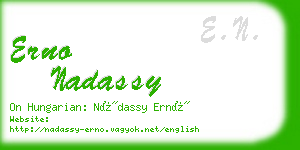 erno nadassy business card